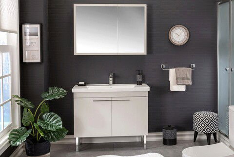 Set mobilier de baie (3 piese), Jussara, Salda 100, Alb