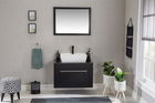 Set mobilier de baie (3 piese), Jussara, Crater 80, Negru
