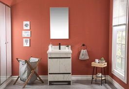 Set mobilier de baie (2 piese), Jussara, Edisto 24, Negru / Alb
