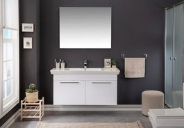 Set mobilier de baie (3 piese), Jussara, Pamukkale 125, Alb