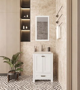 Set mobilier de baie (2 piese), Jussara, Erie 24, Alb