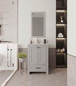 Set mobilier de baie (2 piese), Jussara, Erie 24, Gri