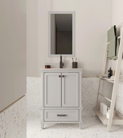 Set mobilier de baie (2 piese), Jussara, Yukon 24, Gri