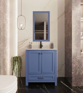 Set mobilier de baie (2 piese), Jussara, Erie 30, Albastru