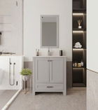 Set mobilier de baie (2 piese), Jussara, Erie 30, Gri