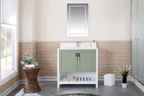 Set mobilier de baie (2 piese), Jussara, Yampa 36, Verde