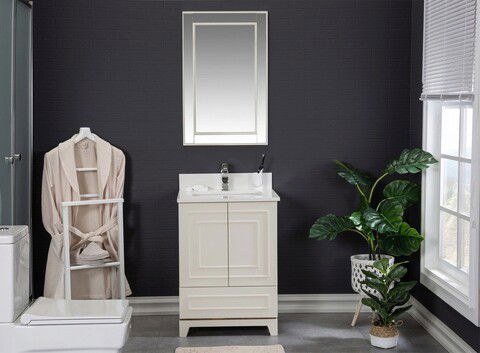 Set mobilier de baie (2 piese), Jussara, Ohio 24, Cremă