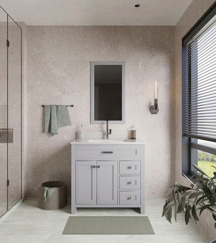 Set mobilier de baie (2 piese), Jussara, Erie 36, Gri