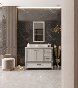 Set mobilier de baie (2 piese), Jussara, Yukon 42, Gri