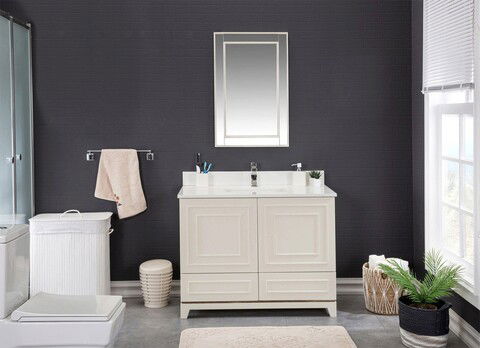Set mobilier de baie (2 piese), Jussara, Ohio 42, Cremă