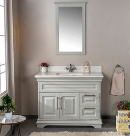 Set mobilier de baie (2 piese), Jussara, Huron 42, Gri