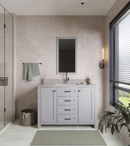 Set mobilier de baie (2 piese), Jussara, Erie 48, Gri