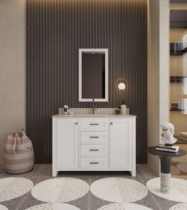 Set mobilier de baie (2 piese), Jussara, Erie 48, Alb