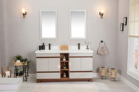Set mobilier de baie (3 piese), Jussara, Echo 60, Cremă