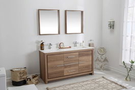 Set mobilier de baie (3 piese), Jussara, Superior 60, Nuc / Alb