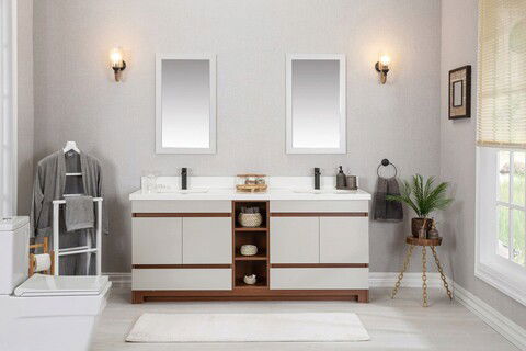 Set mobilier de baie (3 piese), Jussara, Echo 72, Cremă
