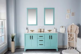Set mobilier de baie (3 piese), Jussara, Michigan 60, Turcoaz
