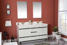 Set mobilier de baie (3 piese), Jussara, Edisto 60, Negru / Alb