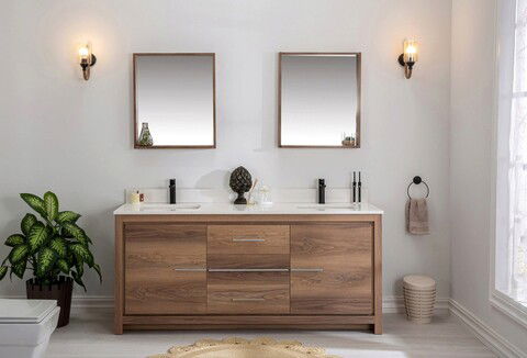 Set mobilier de baie (3 piese), Jussara, Superior 72, Nuc / Alb