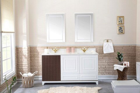 Set mobilier de baie (3 piese), Jussara, Ohio 60, Alb