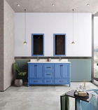 Set mobilier de baie (3 piese), Jussara, Yukon 60, Albastru