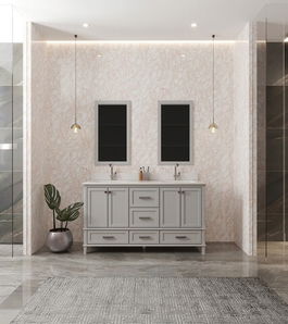 Set mobilier de baie (3 piese), Jussara, Yukon 60, Gri