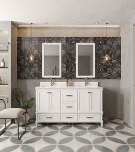 Set mobilier de baie (3 piese), Jussara, Yukon 60, Alb