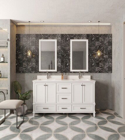 Set mobilier de baie (3 piese), Jussara, Yukon 60, Alb