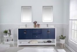 Set mobilier de baie (3 piese), Jussara, Yampa 72, Albastru inchis