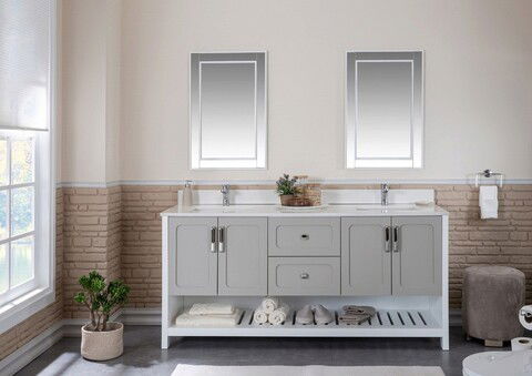 Set mobilier de baie (3 piese), Jussara, Yampa 72, Gri