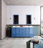 Set mobilier de baie (3 piese), Jussara, Yukon 72, Albastru