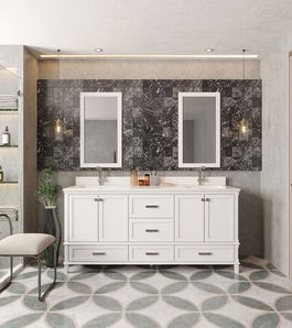 Set mobilier de baie (3 piese), Jussara, Yukon 72, Alb