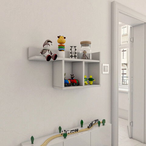 Raft de perete, Kalune Design, Room, 72x37x18cm, Alb