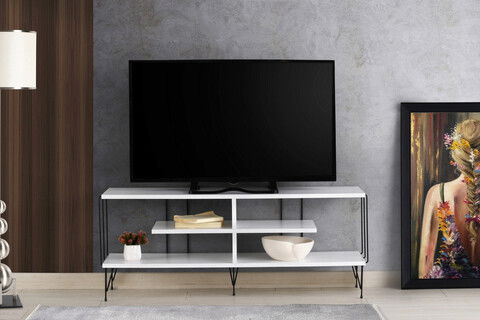 Comoda TV, Kalune Design, Eze, 120x44.5x30cm, Alb