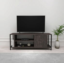 Comoda TV, Kalune Design, Bond, 120x54x30cm, Maro inchis / Negru