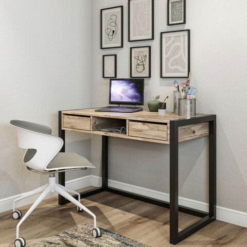 Birou, Kalune Design, Ogene, 115x77x55cm, Pinul Atlantic / Negru