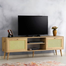 Comoda TV, Kalune Design, Letoon 180, 180x60x40cm, Stejar
