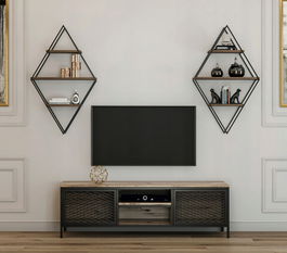 Comoda TV, Kalune Design, Comets Prizma, Cm, Pinul Atlantic / Negru