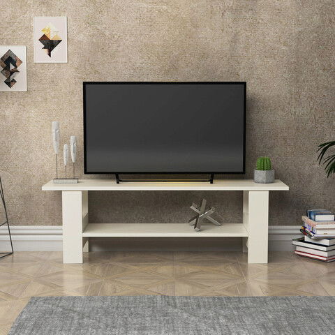 Comoda TV, Lagomood, Nero, 125x40x29.5cm, Alb