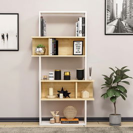 Corp biblioteca, Lagomood, Infy, 60x145x22cm, Alb / Stejar