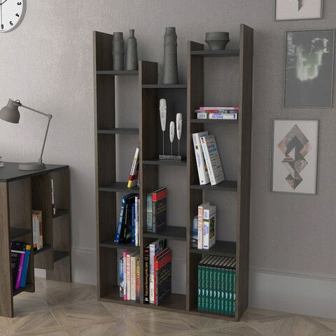 Corp biblioteca, Lagomood, Lagomood Vito, 82.2x150x22cm, Antracit / Nuc