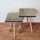 Set masute 2 piese, Leona, 2SHP125, Verde / Maro