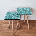 Set masute 2 piese, Leona, 2SHP171, Albastru / Alb