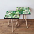 Set masute 2 piese, Leona, 2SHP197, Verde / Alb