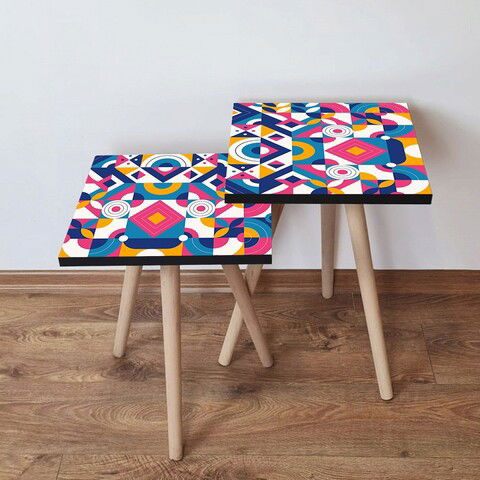 Set masute 2 piese, Leona, 2SHP215, Multicolor