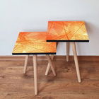 Set masute 2 piese, Leona, 2SHP359, Portocale / Galben