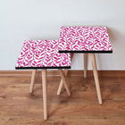 Set masute 2 piese, Leona, 2SHP378, Fucsie / Alb