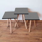Set masute 3 piese, Leona, 3SHP227, Alb / Negru
