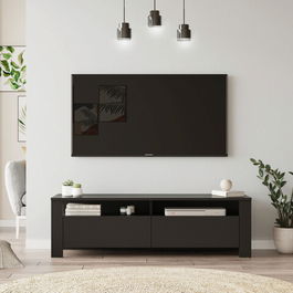 Comoda TV, Locelso, LC1, 140x41.8x40cm, Negru