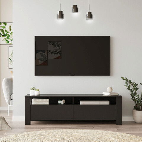 Comoda TV, Locelso, LC1, 140x41.8x40cm, Negru